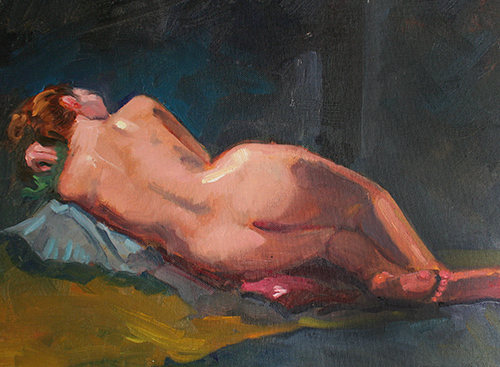 nude guy oil painting